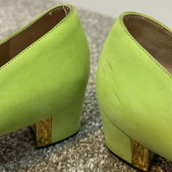 St. John Suede Leather Heels - Women's Size 7 Green - Picture 9 of 10